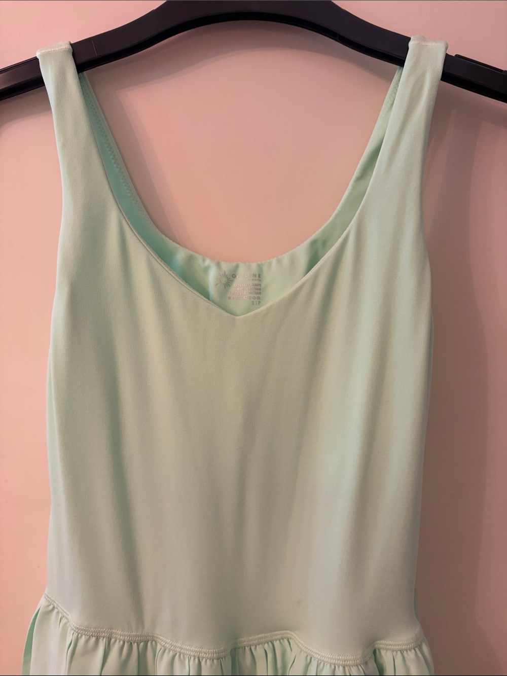Neon Mint Green Pleated Skater dress - Picture 3 of 7